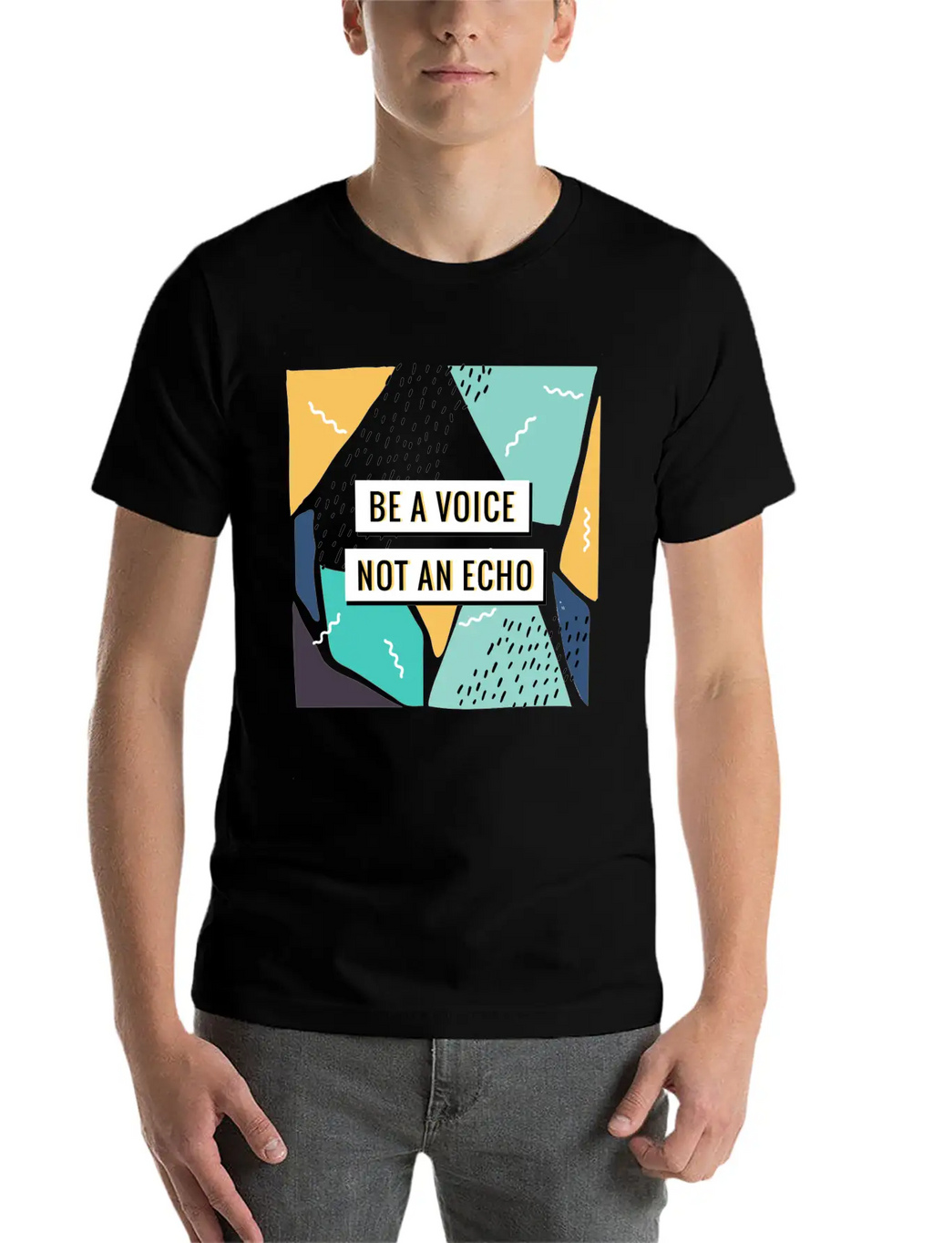 Motivation - Be A Voice. Not An Echo Unisex Short Sleeve Soft Cotton T-Shirt – Casual Everyday Wear