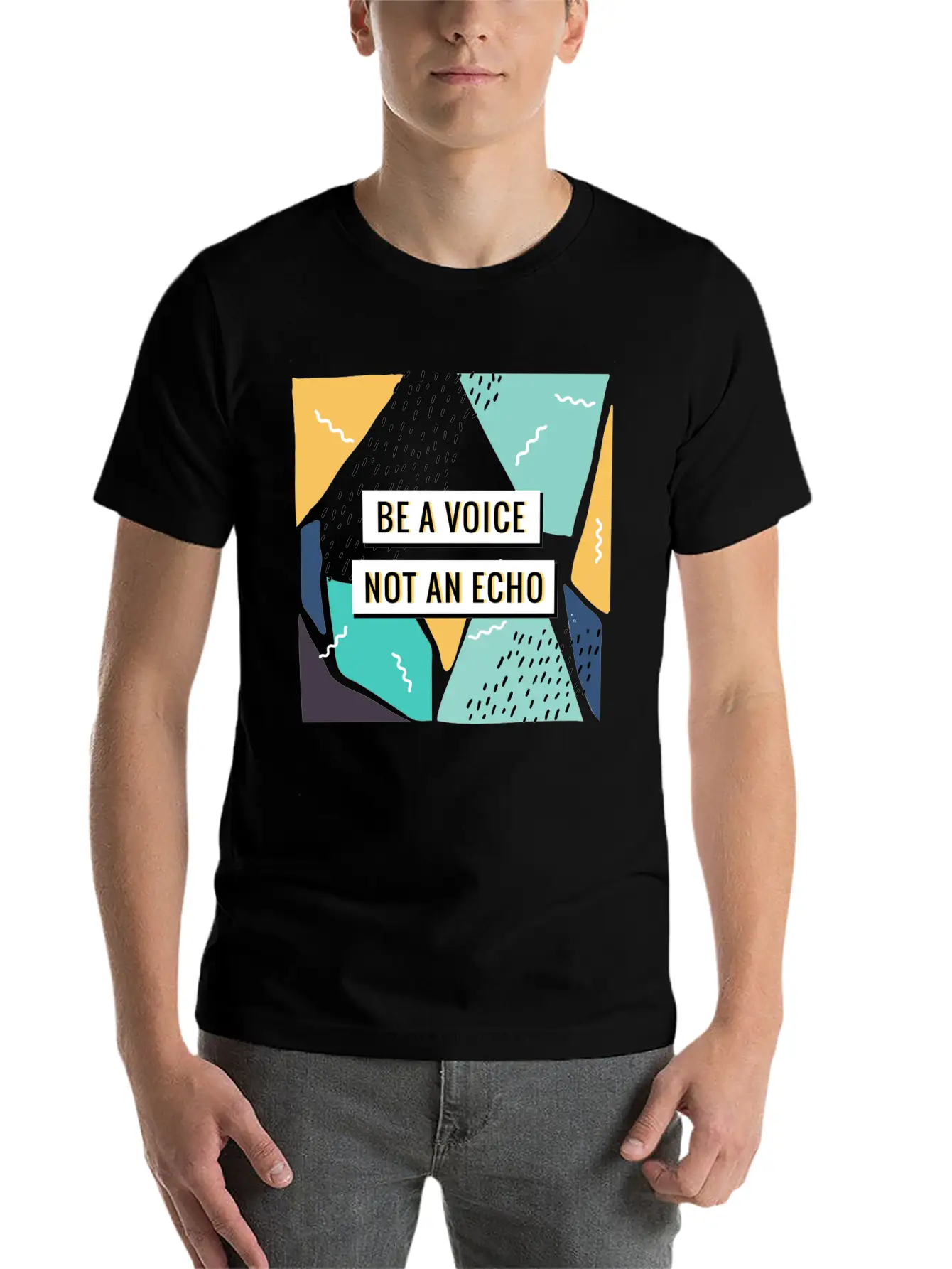Motivation - Be A Voice. Not An Echo Unisex Short Sleeve Soft Cotton T-Shirt – Casual Everyday Wear