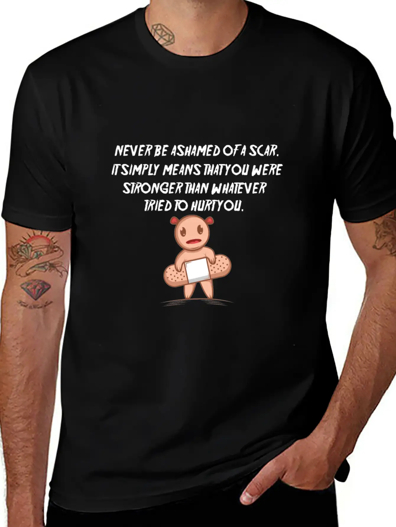Motivation Scar Strong And Motivated Person Gift Stylish Everyday T-Shirt – Unisex Basic Cotton Tee