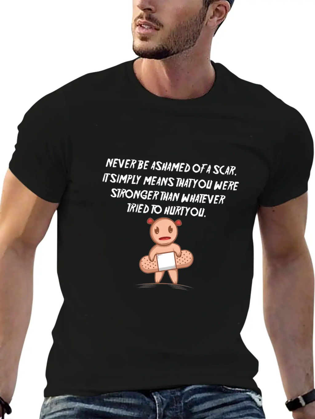 Motivation Scar Strong And Motivated Person Gift Stylish Everyday T-Shirt – Unisex Basic Cotton Tee