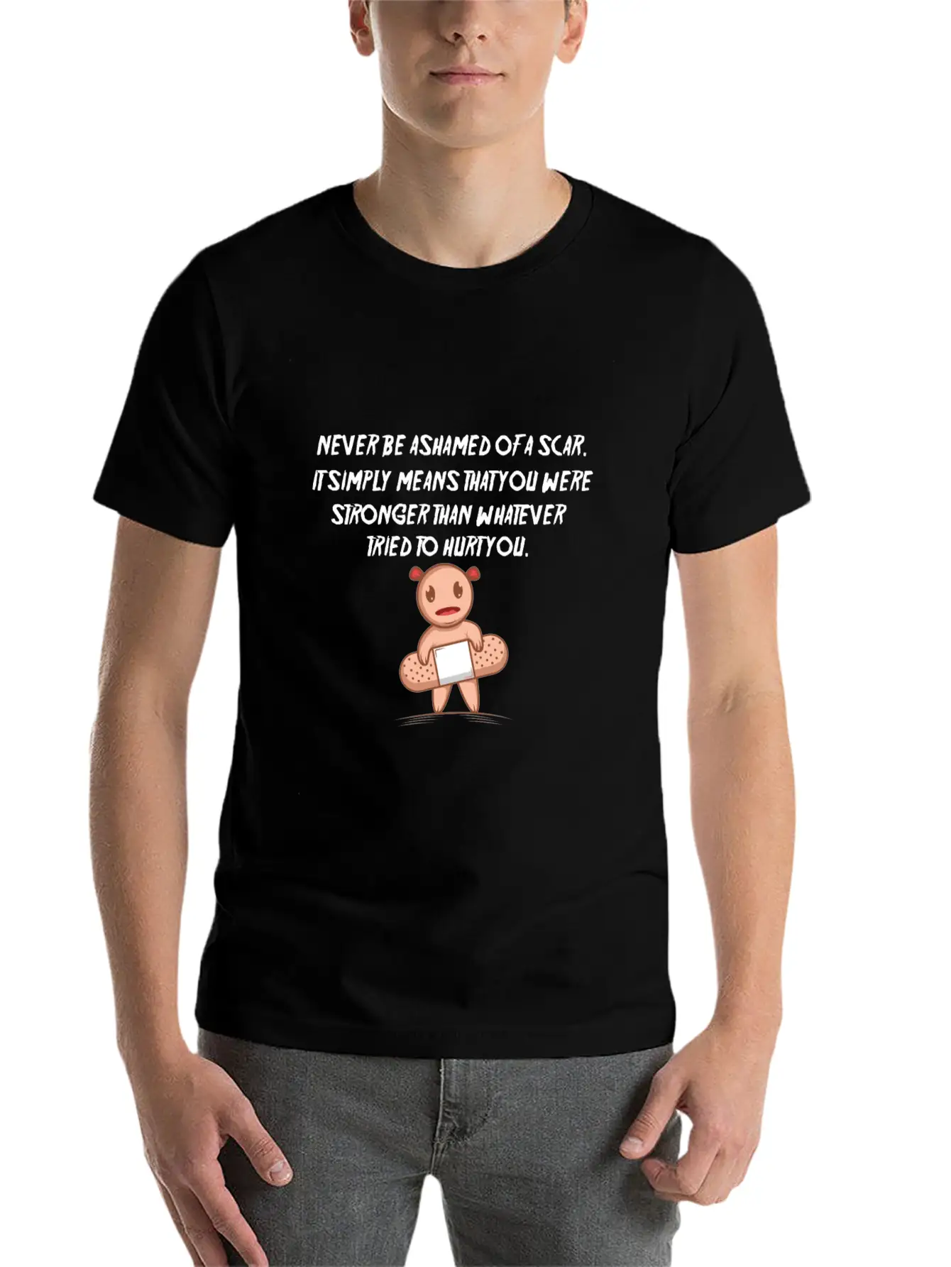 Motivation Scar Strong And Motivated Person Gift Stylish Everyday T-Shirt – Unisex Basic Cotton Tee