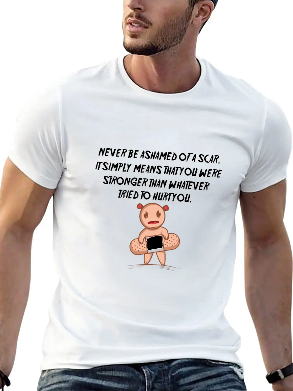 Motivation Scar Strong And Motivated Person Gift Stylish Everyday T-Shirt – Unisex Basic Cotton Tee
