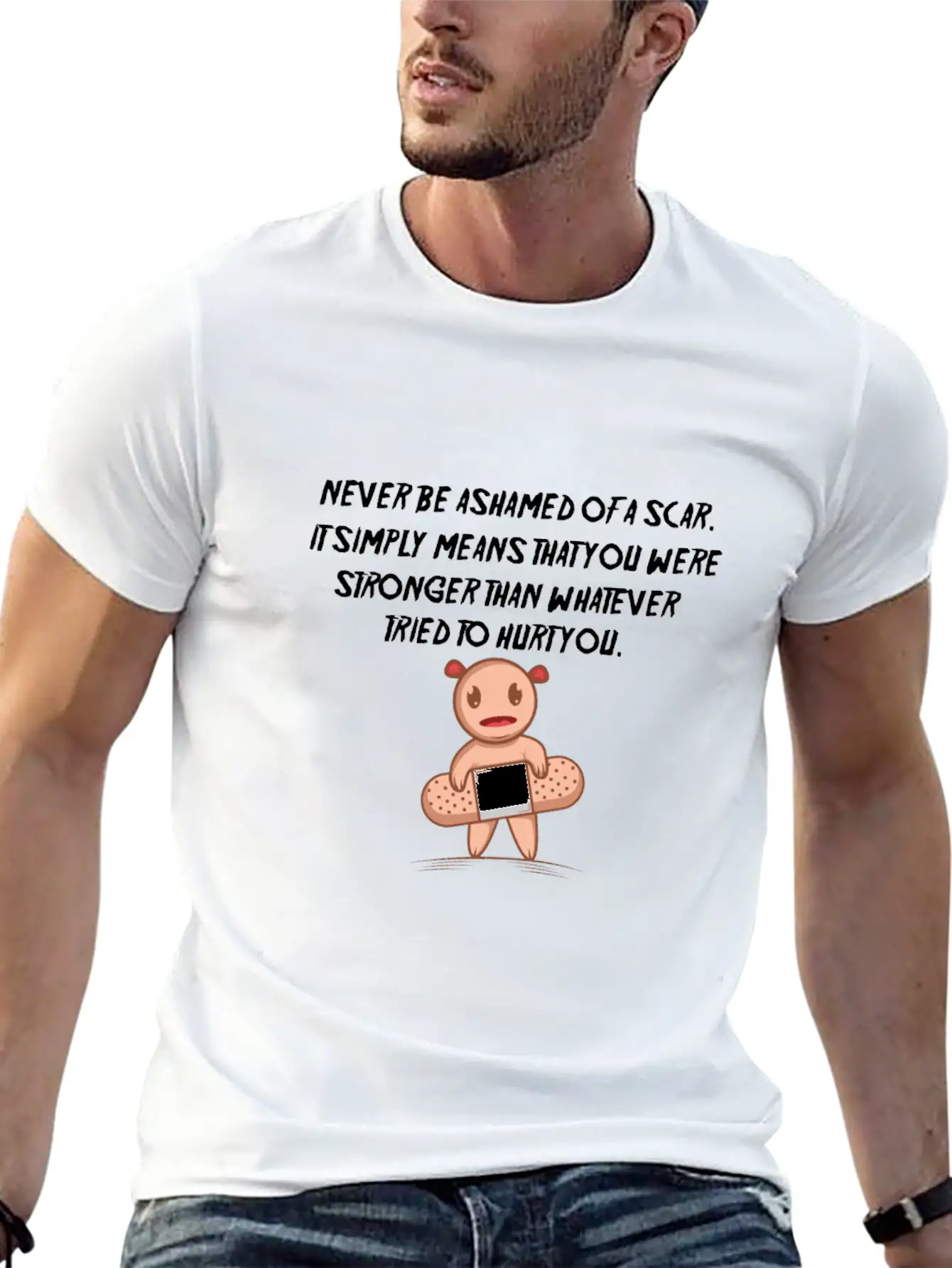 Motivation Scar Strong And Motivated Person Gift Stylish Everyday T-Shirt – Unisex Basic Cotton Tee