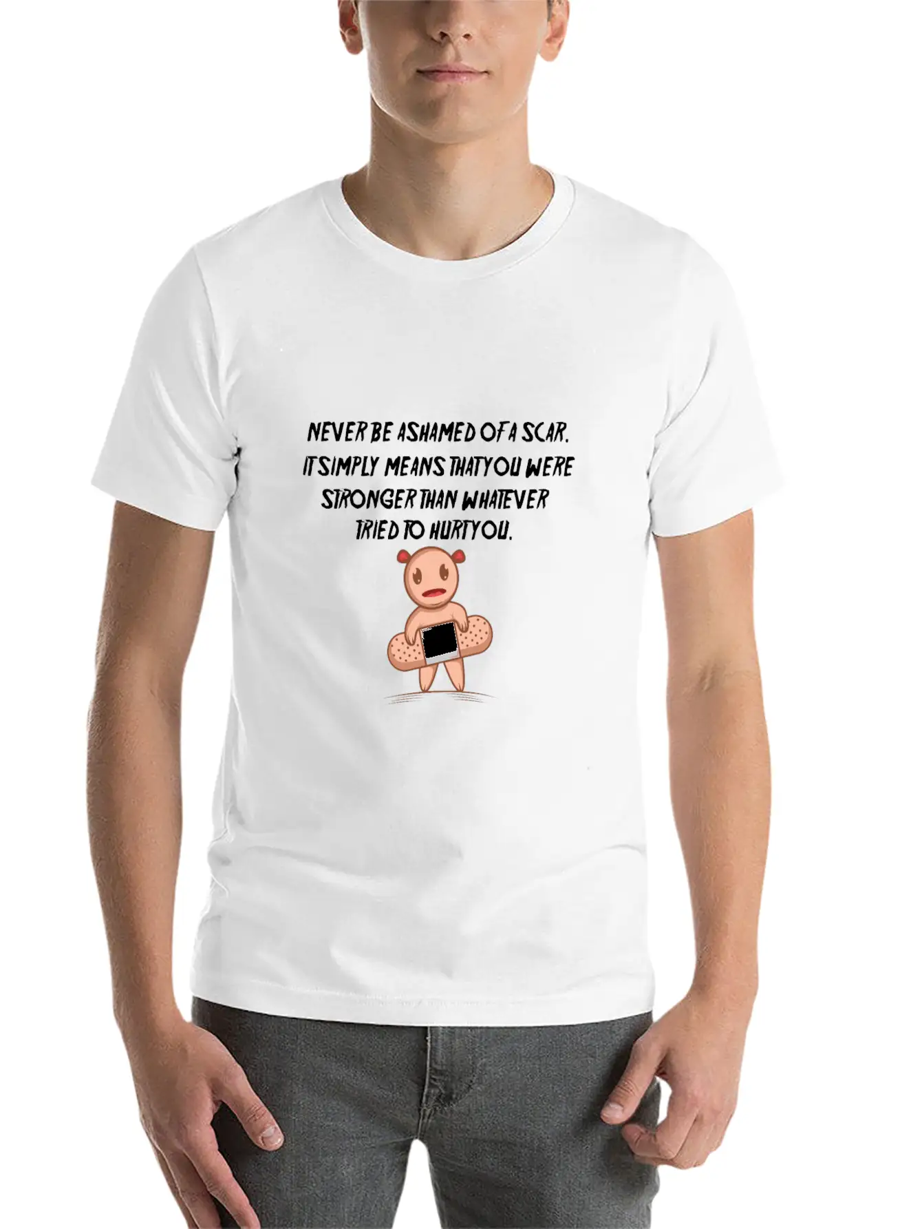 Motivation Scar Strong And Motivated Person Gift Stylish Everyday T-Shirt – Unisex Basic Cotton Tee