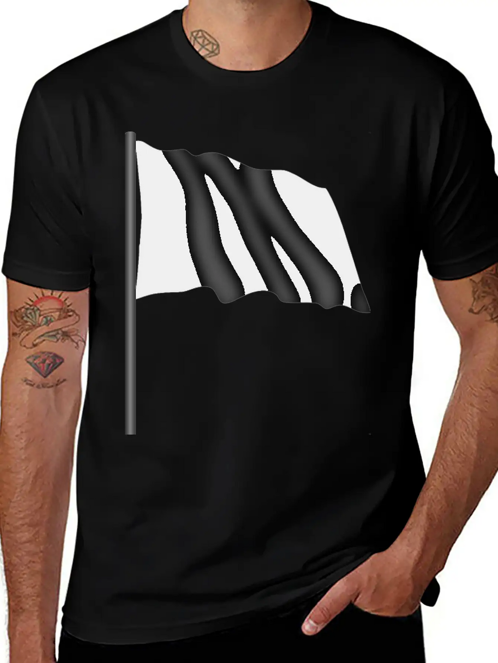 Motor Racing Flag 4 Black Flag Unisex Casual T-Shirt – Clean Design For Daily Comfort