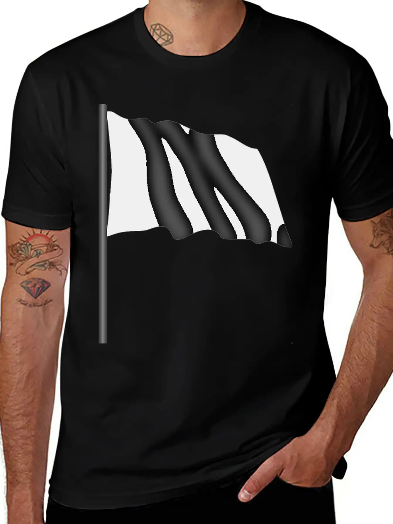 Motor Racing Flag 4 Black Flag Unisex Casual T-Shirt – Clean Design For Daily Comfort