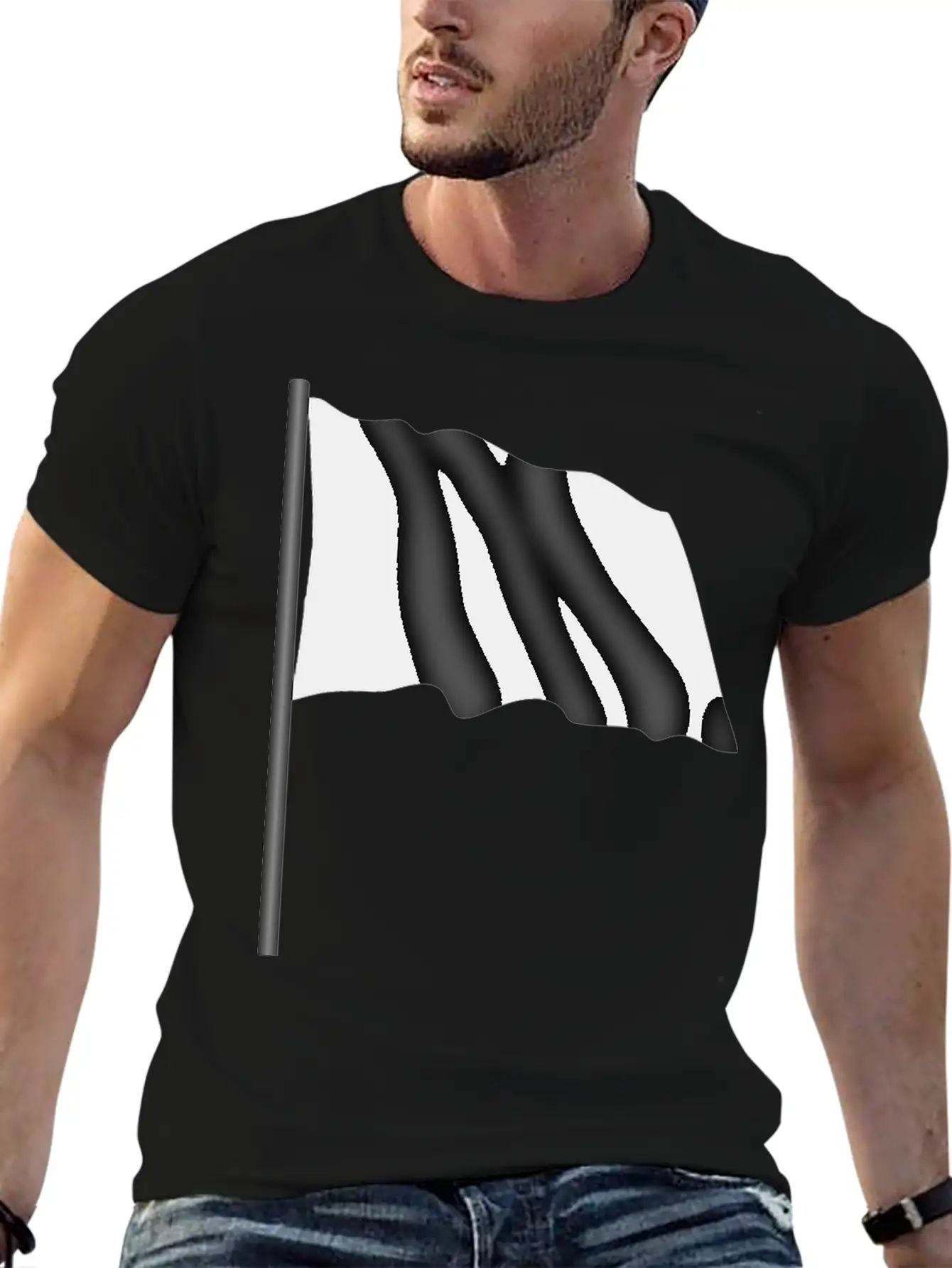 Motor Racing Flag 4 Black Flag Unisex Casual T-Shirt – Clean Design For Daily Comfort