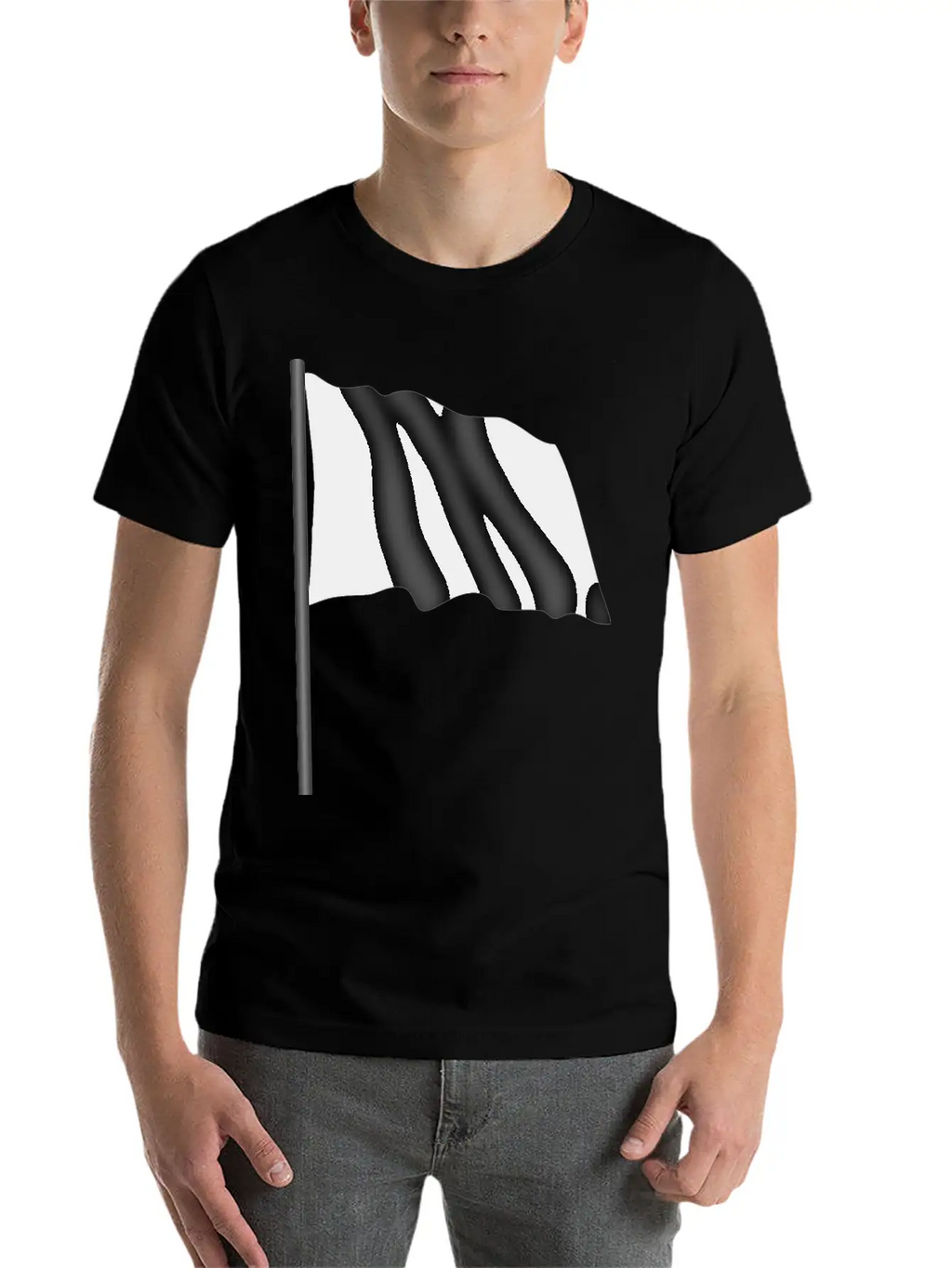 Motor Racing Flag 4 Black Flag Unisex Casual T-Shirt – Clean Design For Daily Comfort