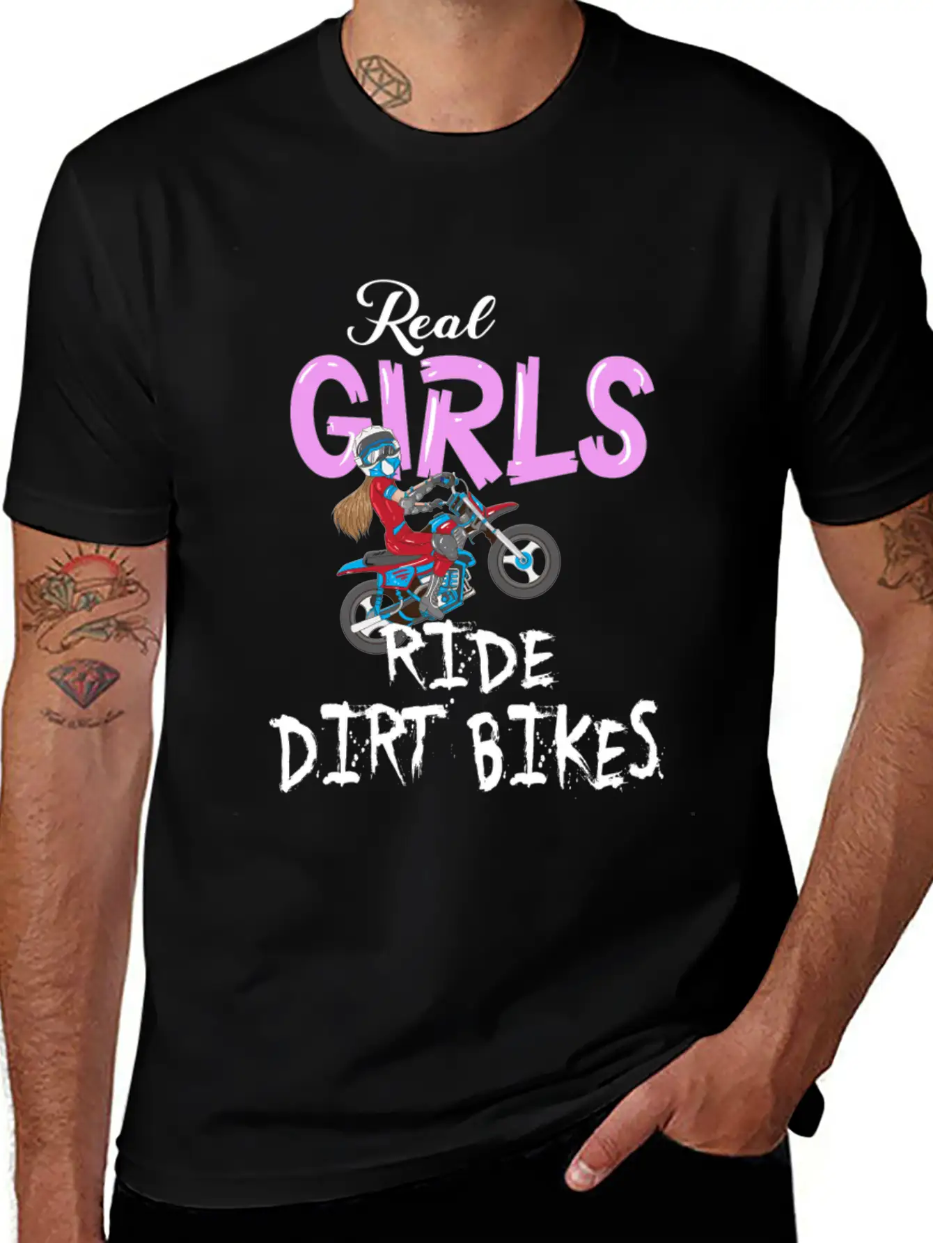 Motorrad Real Girls Ride Dirt Bikes Motocross Bike Classic Fit Graphic Tee For Daily Comfort – Unisex Cotton Shirt