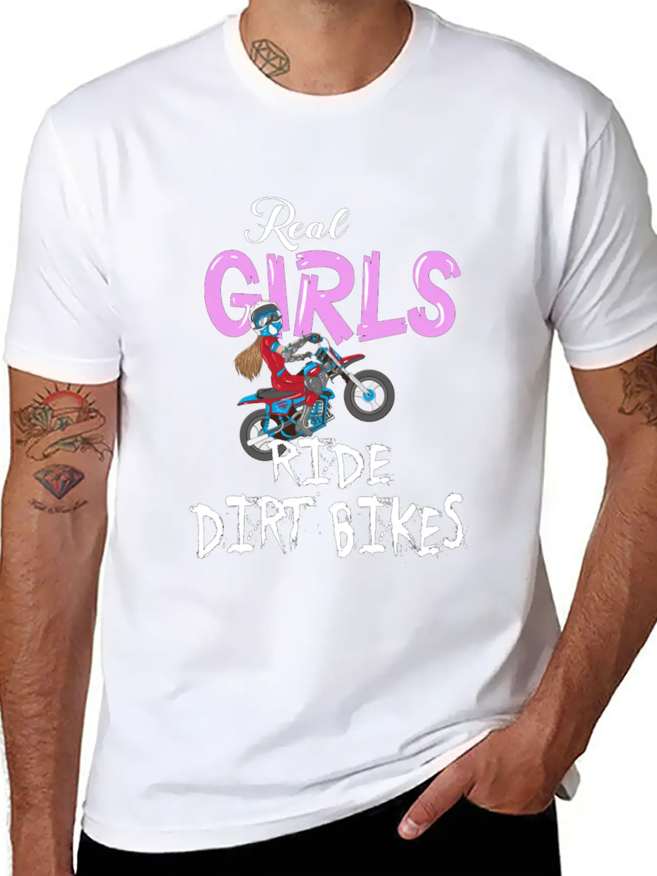 Motorrad Real Girls Ride Dirt Bikes Motocross Bike Classic Fit Graphic Tee For Daily Comfort – Unisex Cotton Shirt