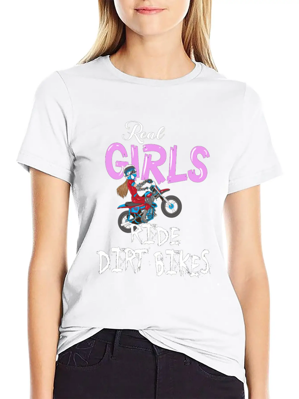 Motorrad Real Girls Ride Dirt Bikes Motocross Bike Classic Fit Graphic Tee For Daily Comfort – Unisex Cotton Shirt