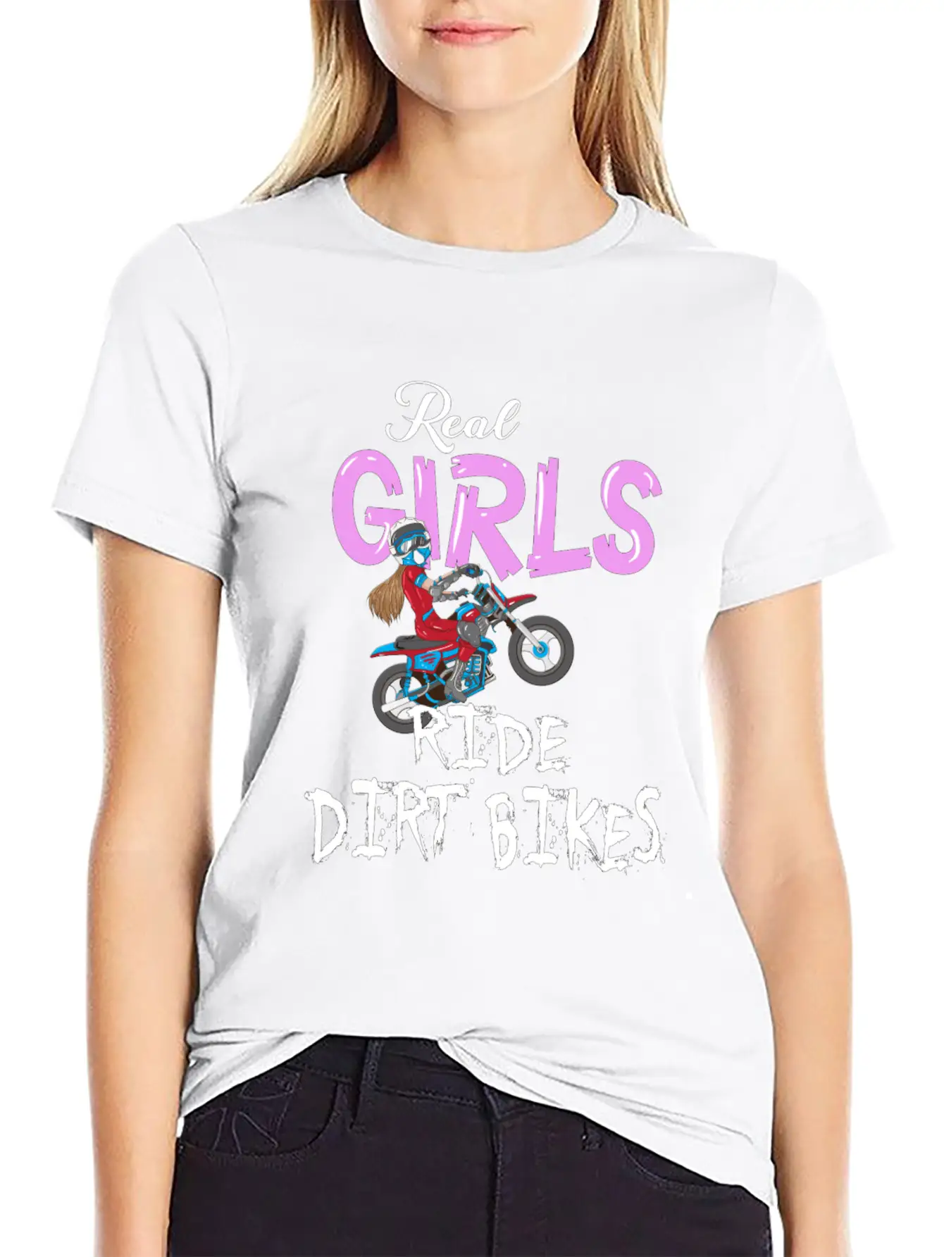 Motorrad Real Girls Ride Dirt Bikes Motocross Bike Classic Fit Graphic Tee For Daily Comfort – Unisex Cotton Shirt