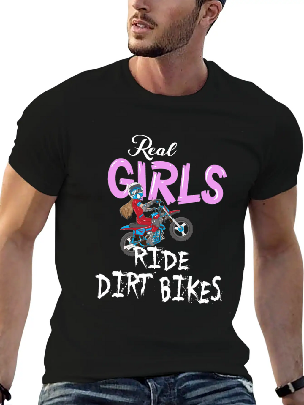 Motorrad Real Girls Ride Dirt Bikes Motocross Bike Classic Fit Graphic Tee For Daily Comfort – Unisex Cotton Shirt