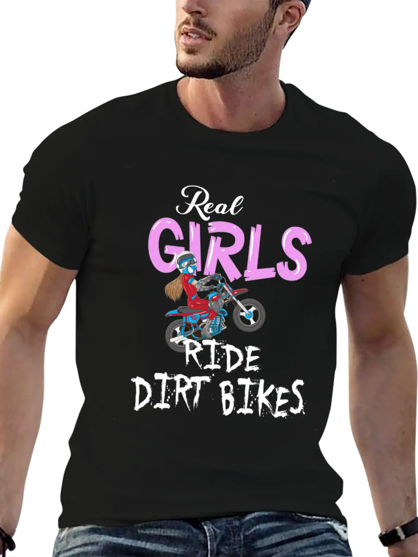 Motorrad Real Girls Ride Dirt Bikes Motocross Bike Classic Fit Graphic Tee For Daily Comfort – Unisex Cotton Shirt