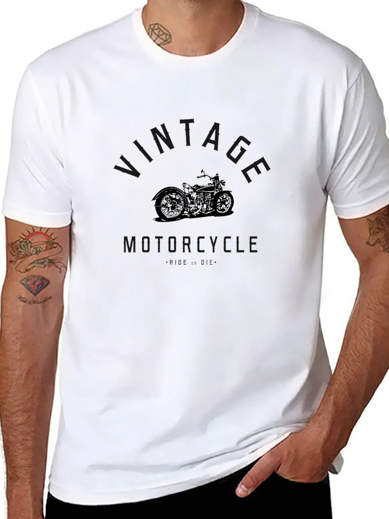 Motorrad Vintage Chopper Cruiser Stylish Everyday T-Shirt – Unisex Basic Cotton Tee