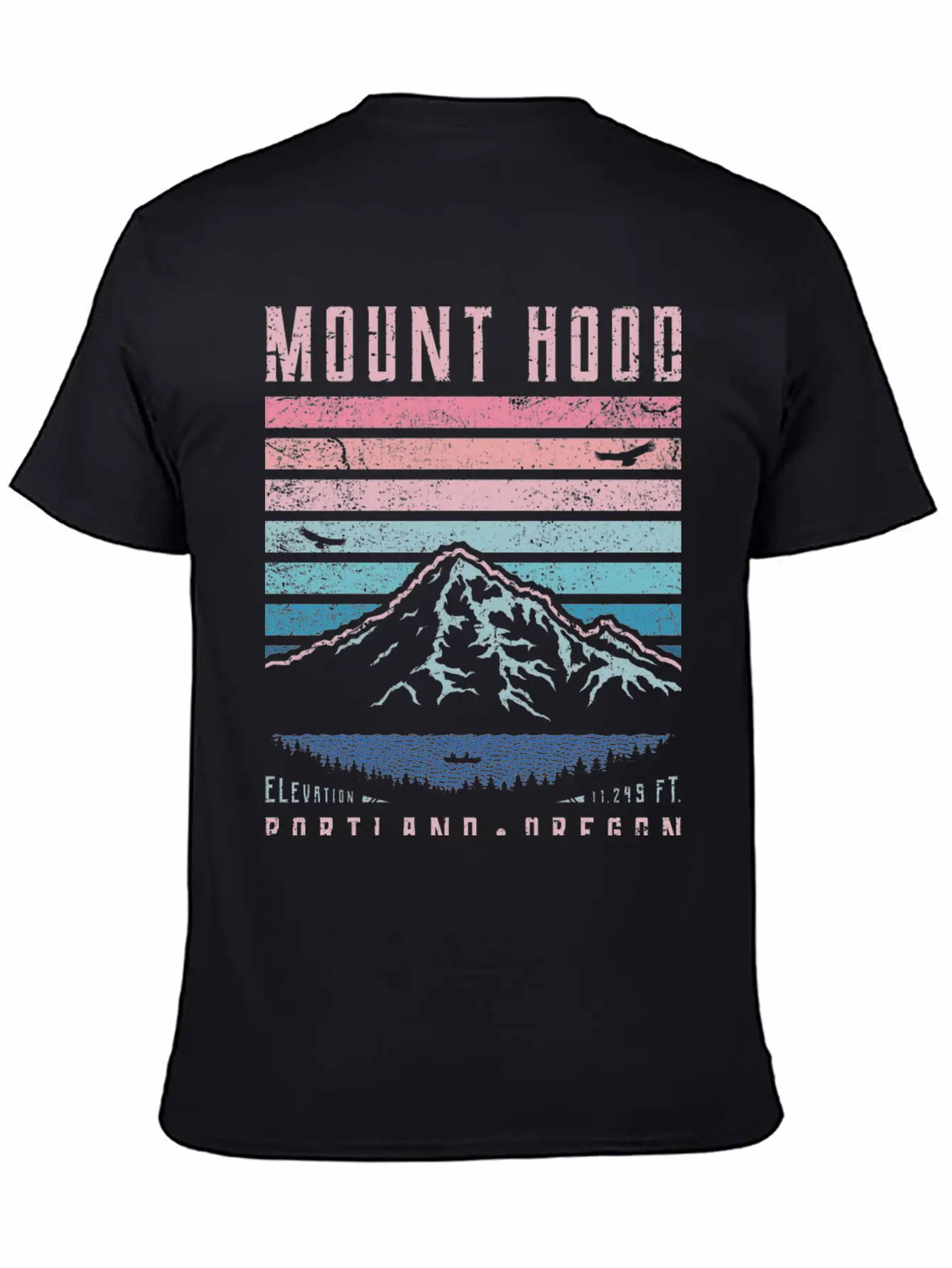 Mount Hood Portland Oregon Sunrise Unisex Short Sleeve Soft Cotton T-Shirt – Casual Everyday Wear