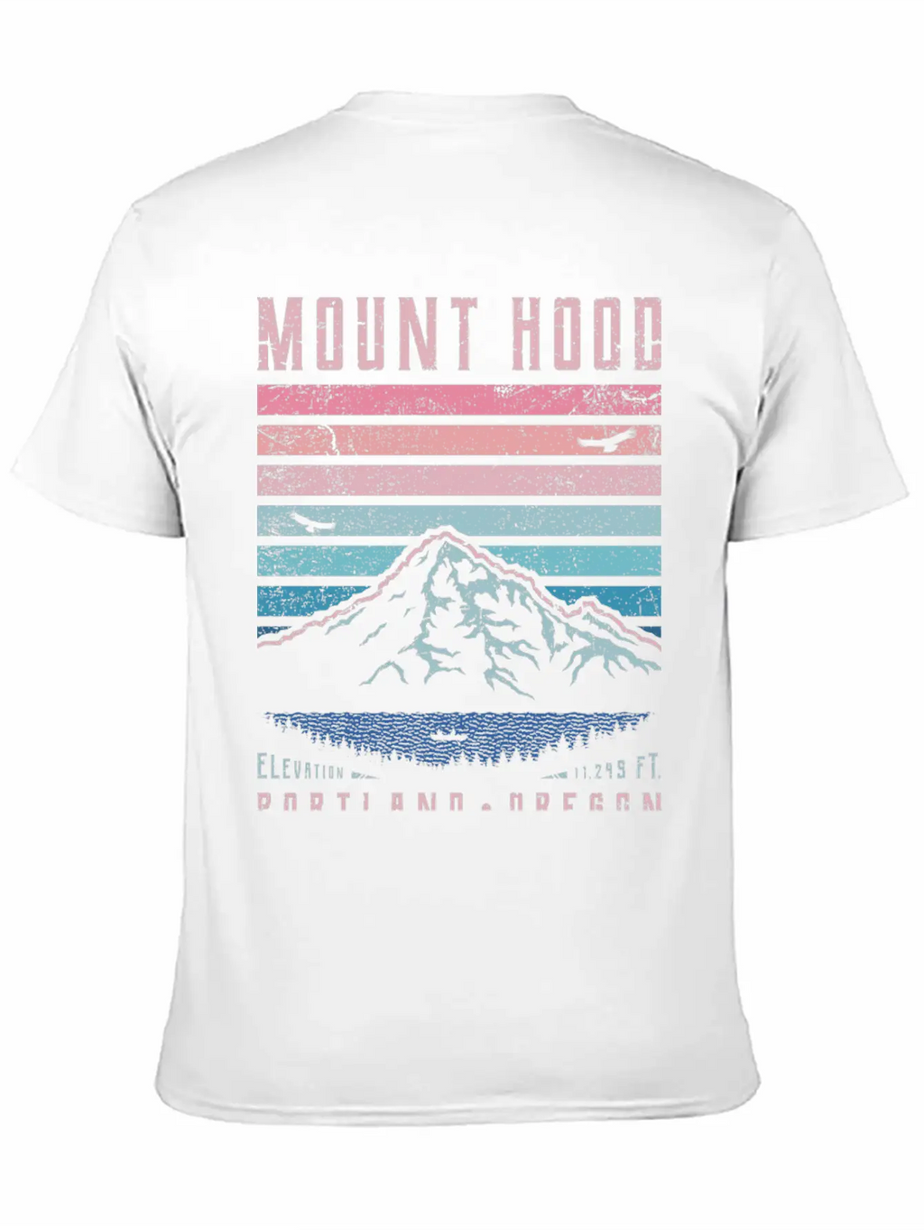 Mount Hood Portland Oregon Sunrise Unisex Short Sleeve Soft Cotton T-Shirt – Casual Everyday Wear
