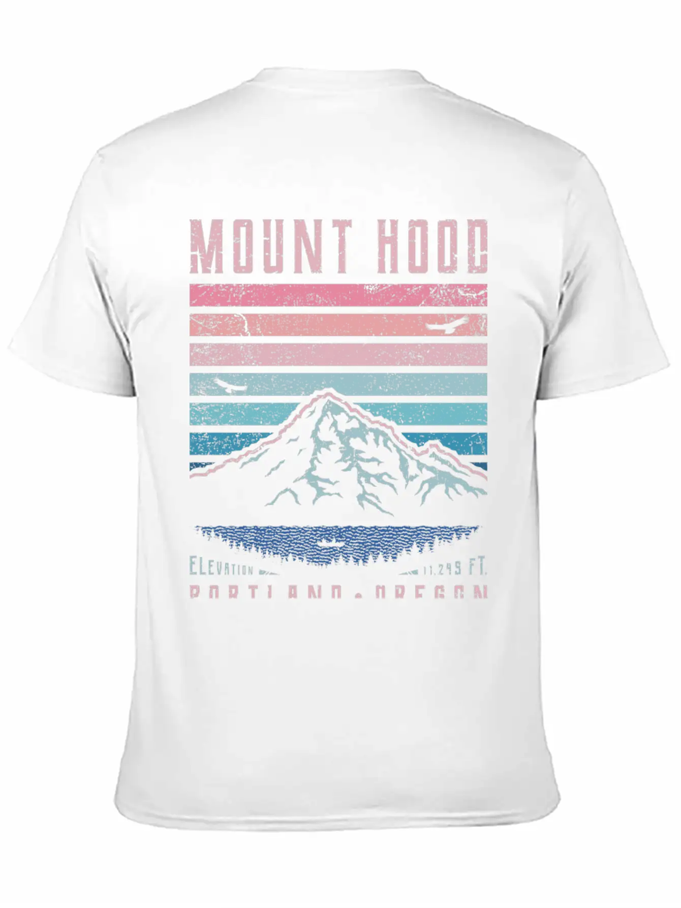 Mount Hood Portland Oregon Sunrise Unisex Short Sleeve Soft Cotton T-Shirt – Casual Everyday Wear
