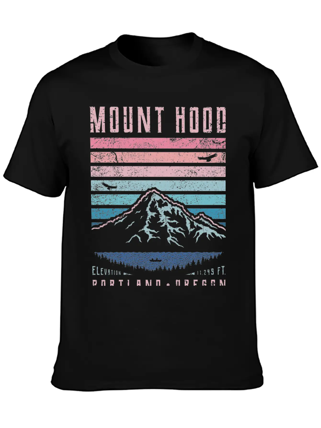 Mount Hood Portland Oregon Sunrise Unisex Short Sleeve Soft Cotton T-Shirt – Casual Everyday Wear