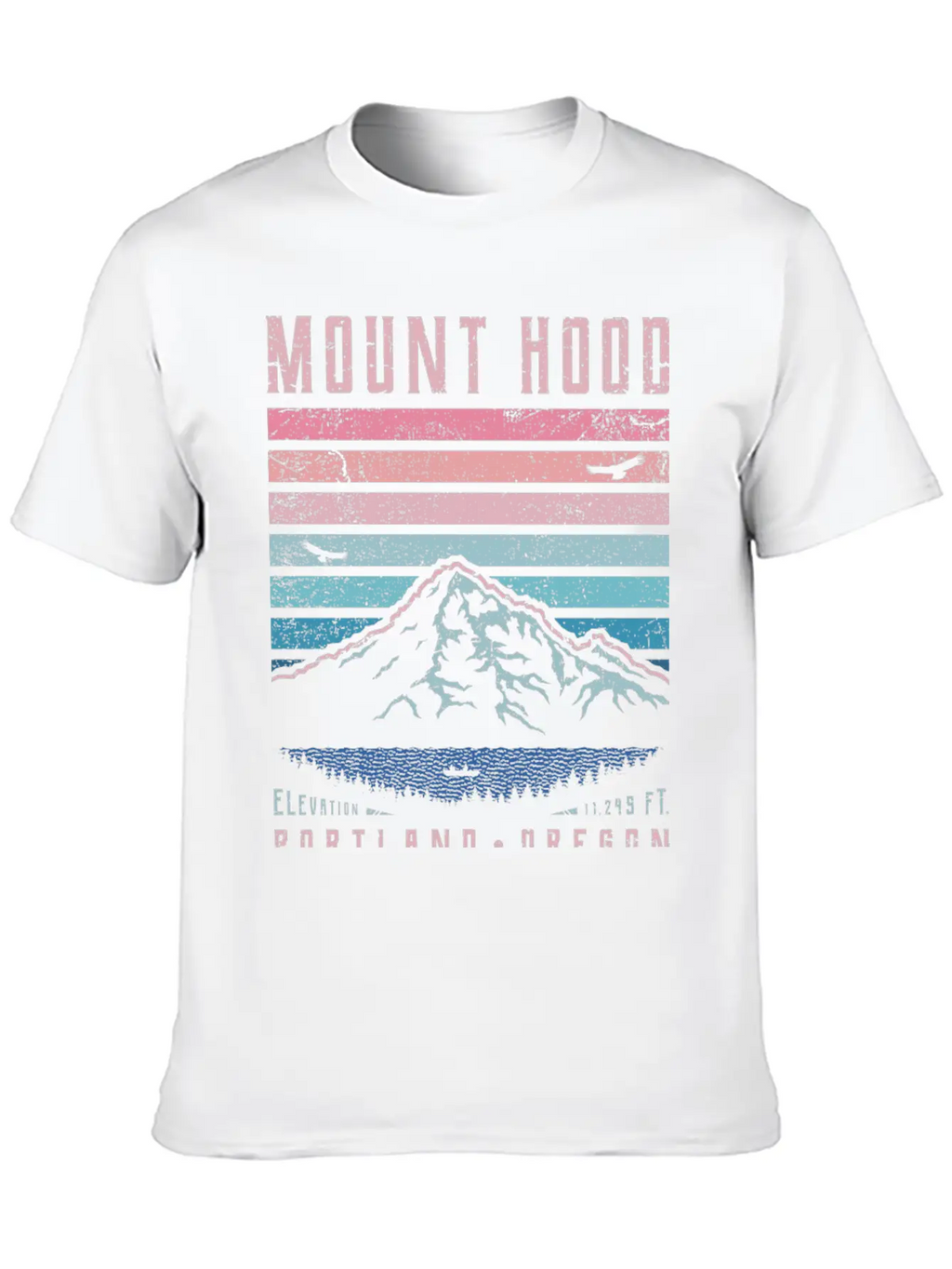 Mount Hood Portland Oregon Sunrise Unisex Short Sleeve Soft Cotton T-Shirt – Casual Everyday Wear