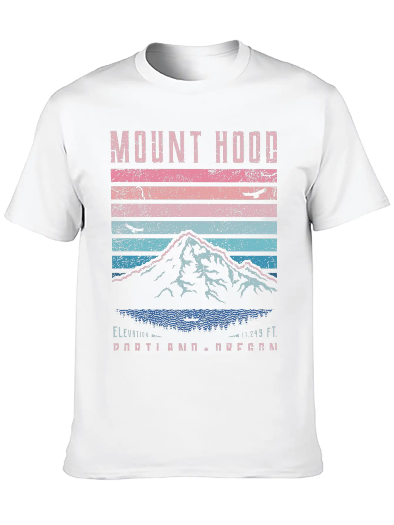 Mount Hood Portland Oregon Sunrise Unisex Short Sleeve Soft Cotton T-Shirt – Casual Everyday Wear