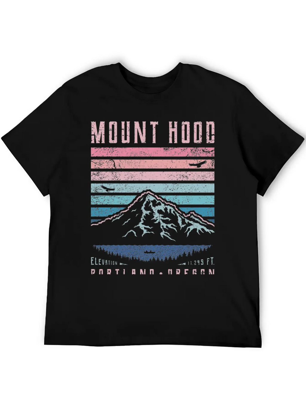 Mount Hood Portland Oregon Sunrise Unisex Short Sleeve Soft Cotton T-Shirt – Casual Everyday Wear