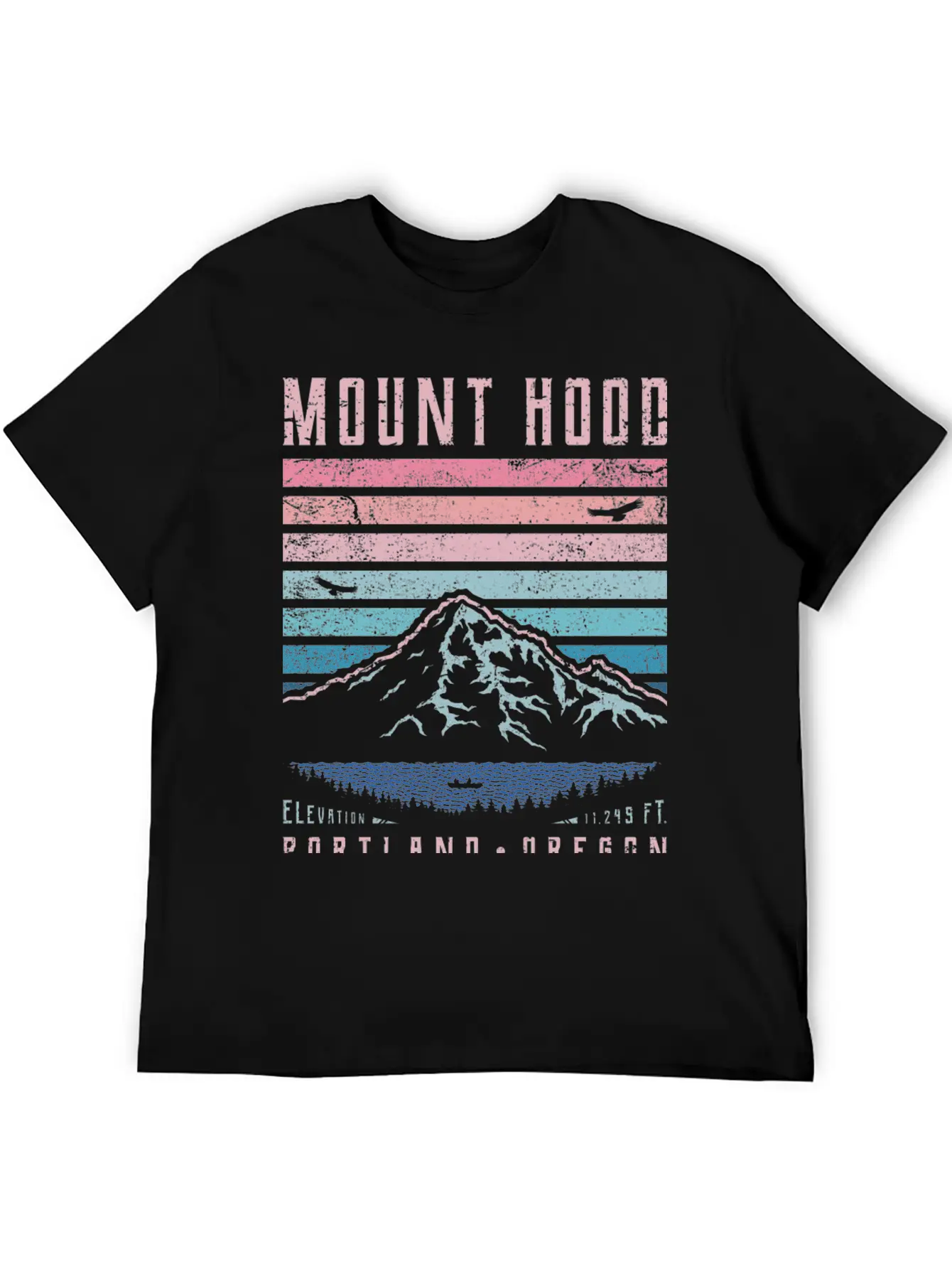 Mount Hood Portland Oregon Sunrise Unisex Short Sleeve Soft Cotton T-Shirt – Casual Everyday Wear