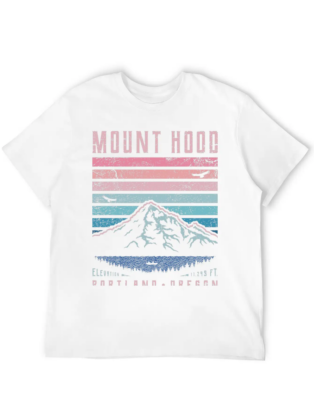 Mount Hood Portland Oregon Sunrise Unisex Short Sleeve Soft Cotton T-Shirt – Casual Everyday Wear