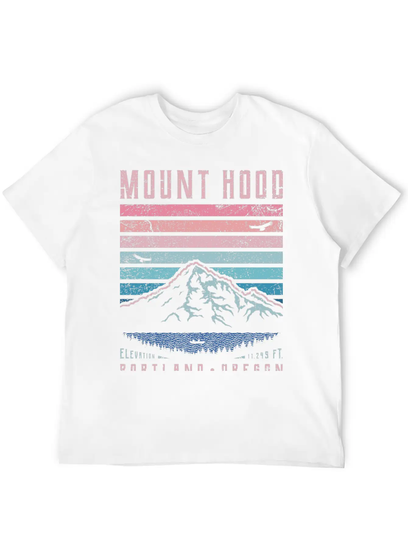 Mount Hood Portland Oregon Sunrise Unisex Short Sleeve Soft Cotton T-Shirt – Casual Everyday Wear
