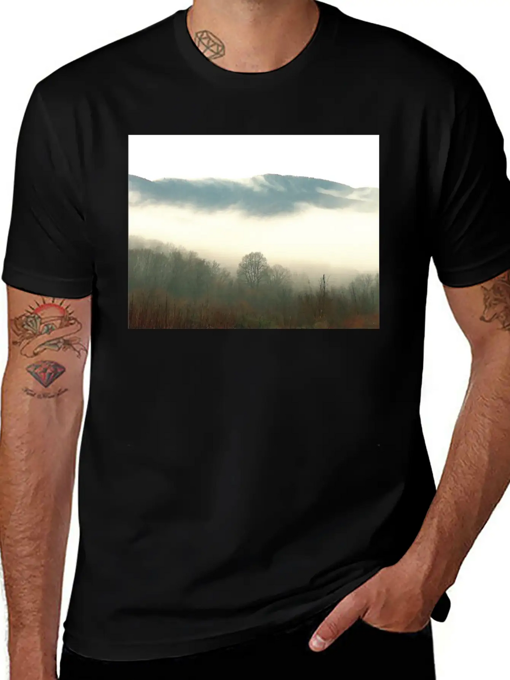 Mountain Above The Clouds Unisex Short Sleeve Soft Cotton T-Shirt – Casual Everyday Wear