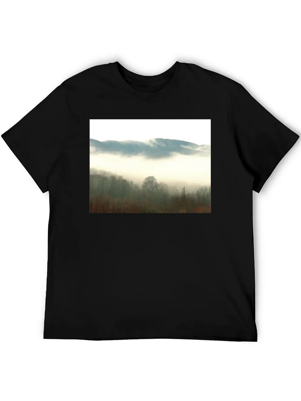 Mountain Above The Clouds Unisex Short Sleeve Soft Cotton T-Shirt – Casual Everyday Wear