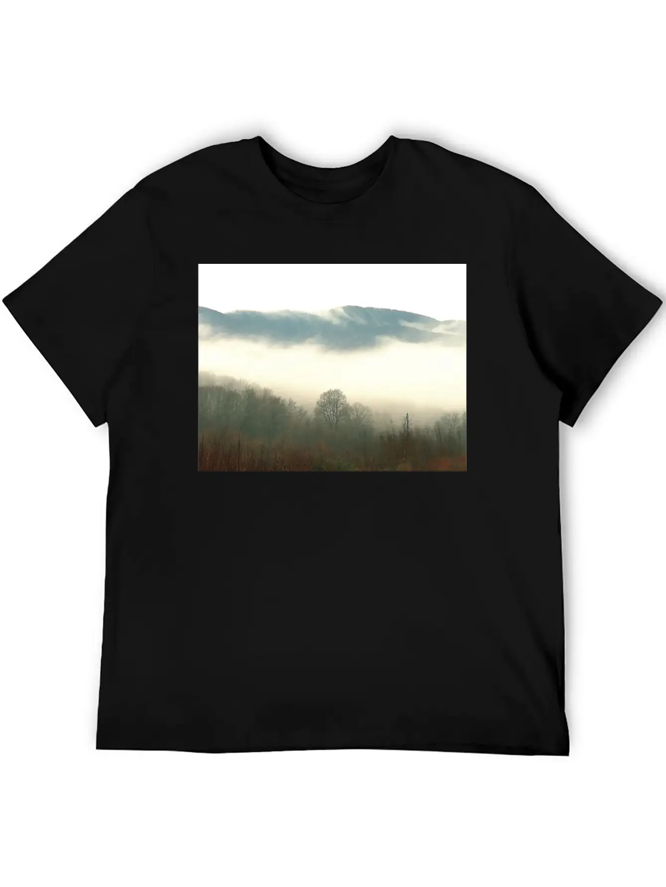 Mountain Above The Clouds Unisex Short Sleeve Soft Cotton T-Shirt – Casual Everyday Wear