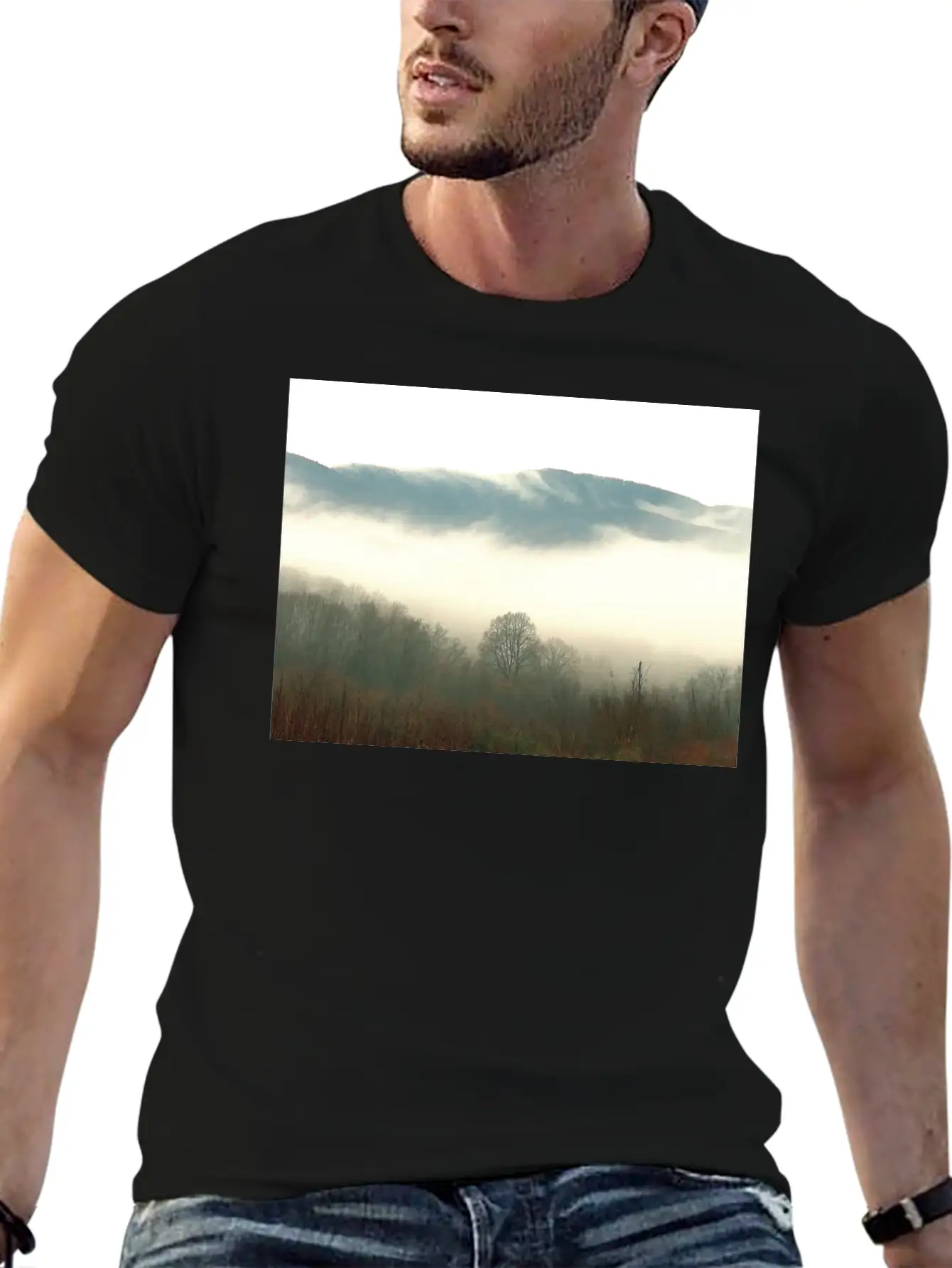 Mountain Above The Clouds Unisex Short Sleeve Soft Cotton T-Shirt – Casual Everyday Wear