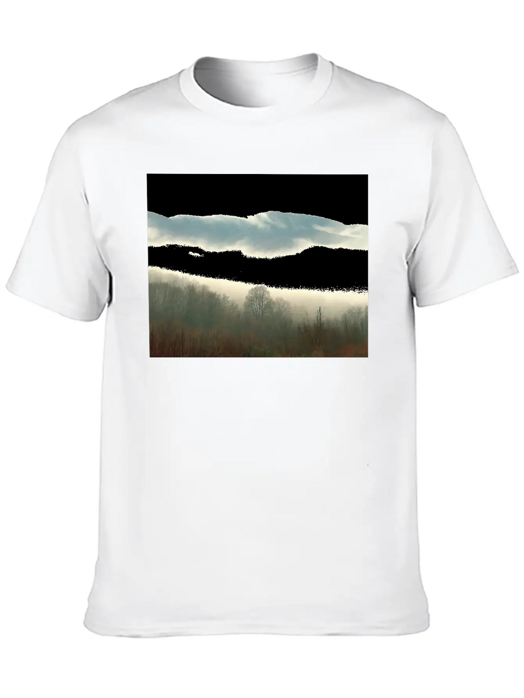 Mountain Above The Clouds Unisex Short Sleeve Soft Cotton T-Shirt – Casual Everyday Wear