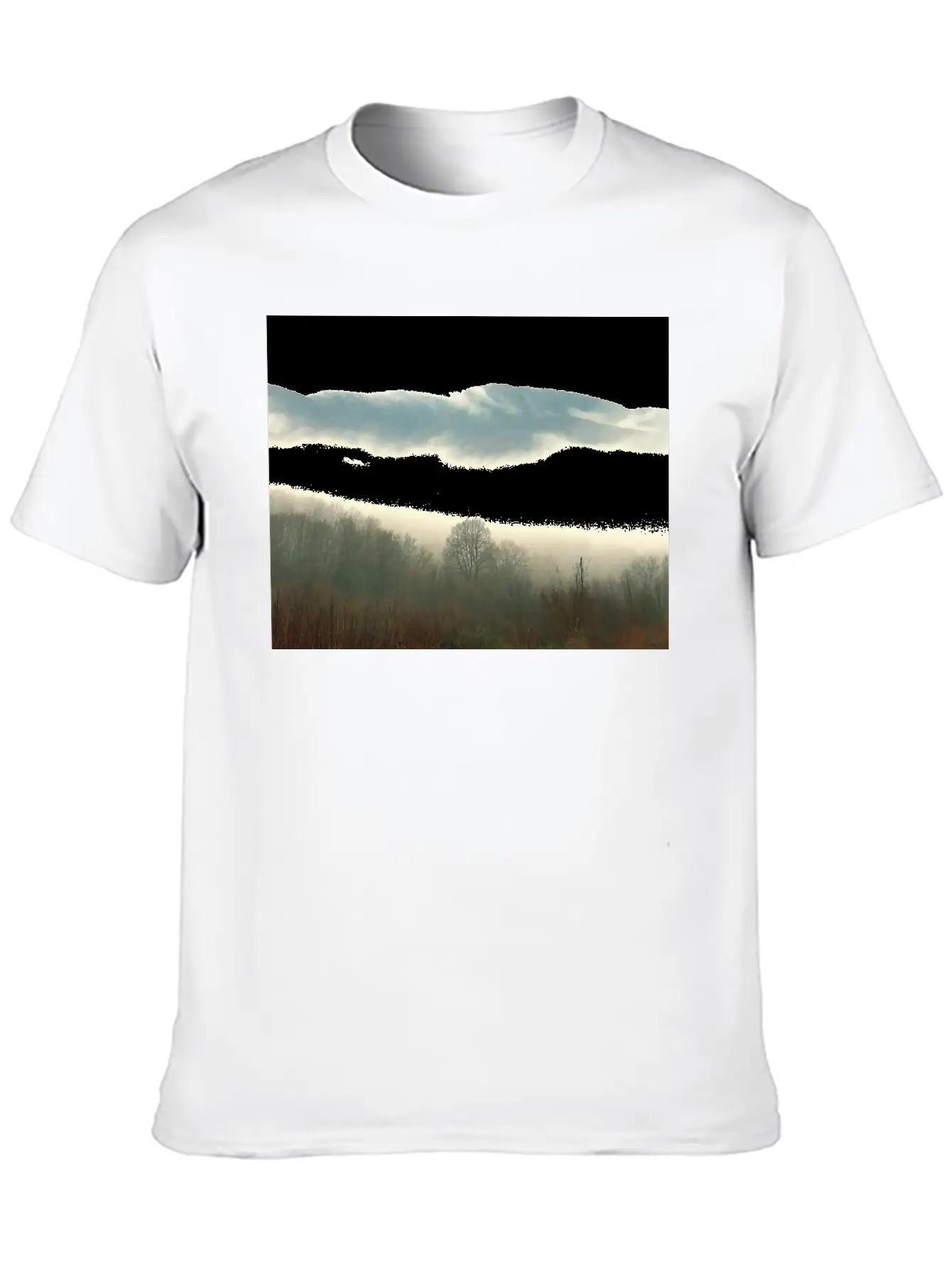 Mountain Above The Clouds Unisex Short Sleeve Soft Cotton T-Shirt – Casual Everyday Wear