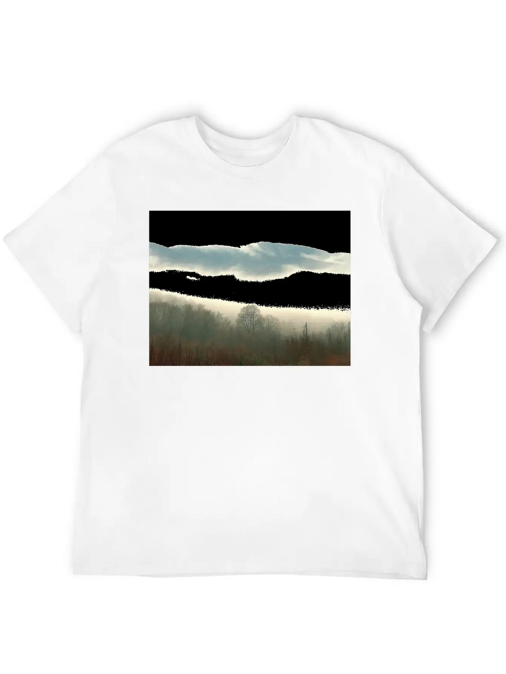 Mountain Above The Clouds Unisex Short Sleeve Soft Cotton T-Shirt – Casual Everyday Wear