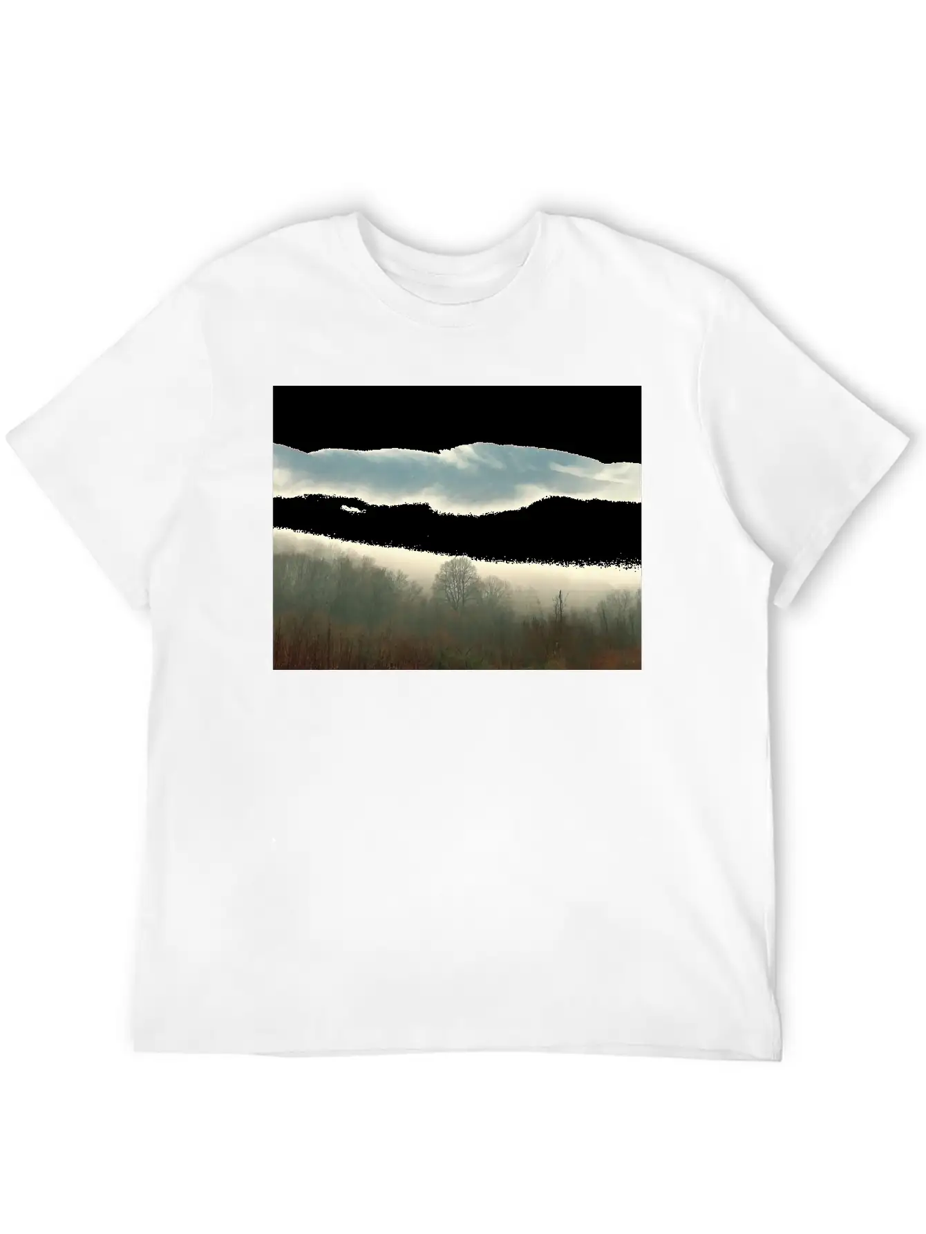 Mountain Above The Clouds Unisex Short Sleeve Soft Cotton T-Shirt – Casual Everyday Wear