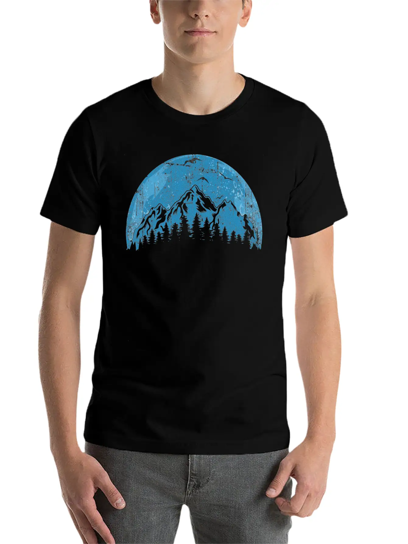 Mountain And Forest Unisex Short Sleeve Soft Cotton T-Shirt – Casual Everyday Wear