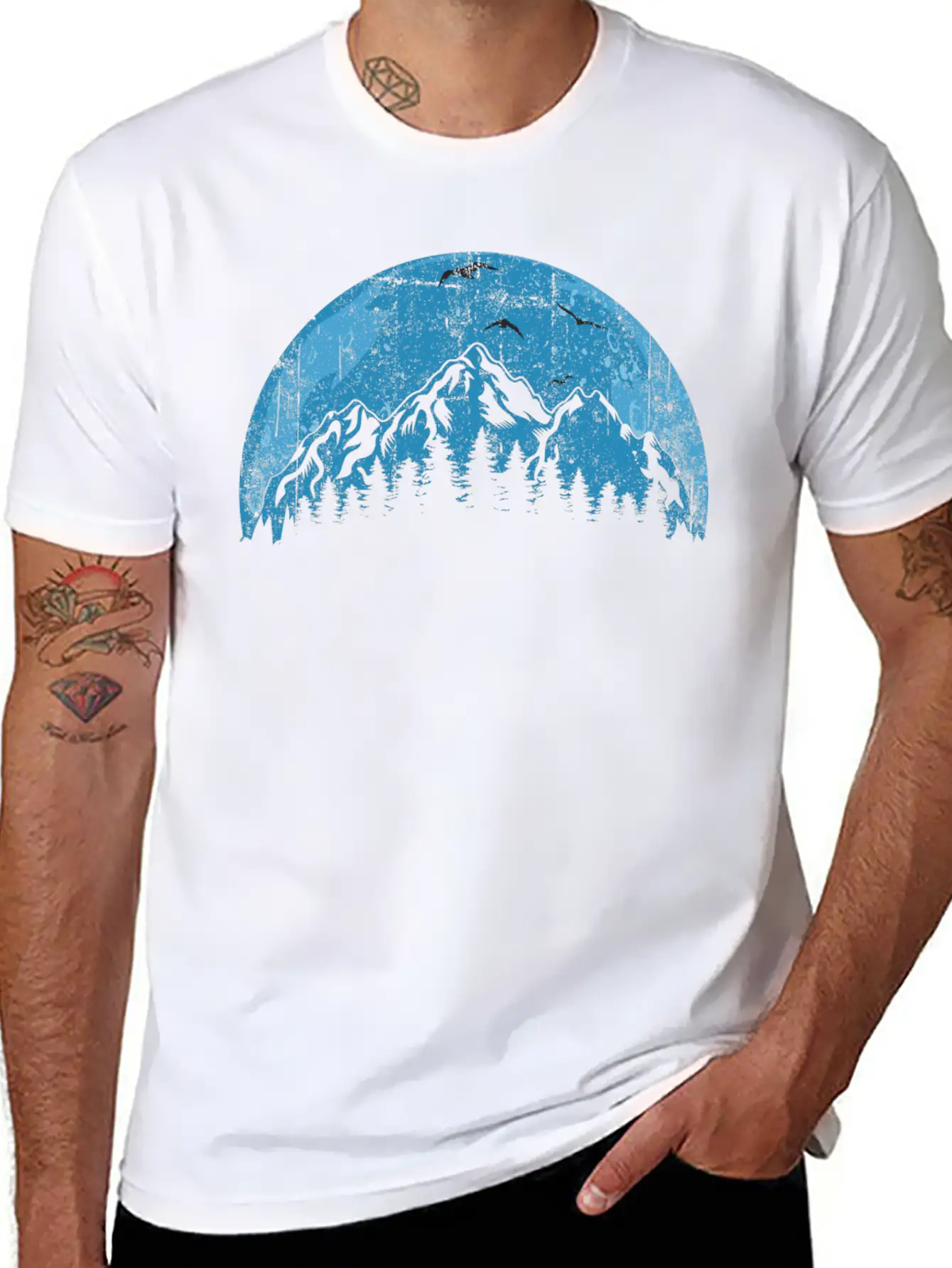 Mountain And Forest Unisex Short Sleeve Soft Cotton T-Shirt – Casual Everyday Wear