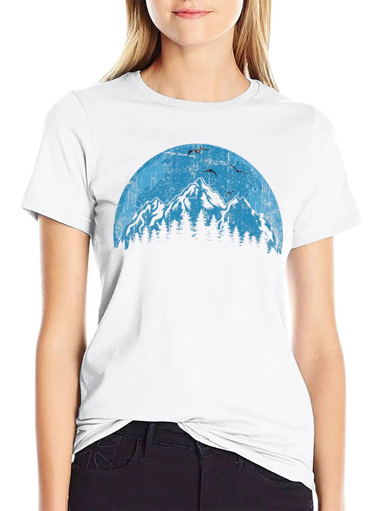 Mountain And Forest Unisex Short Sleeve Soft Cotton T-Shirt – Casual Everyday Wear