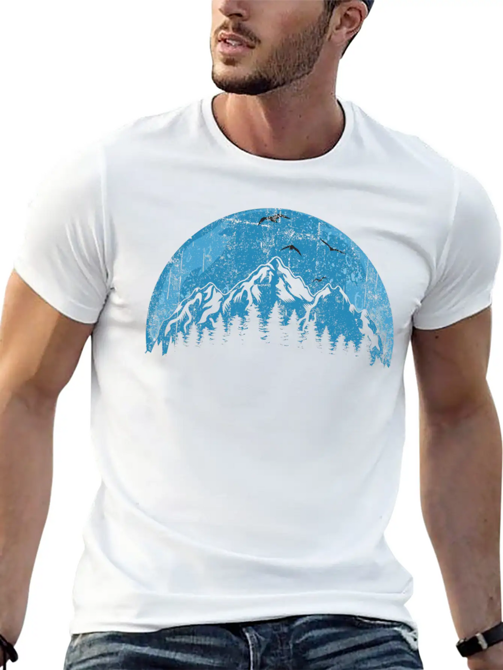 Mountain And Forest Unisex Short Sleeve Soft Cotton T-Shirt – Casual Everyday Wear