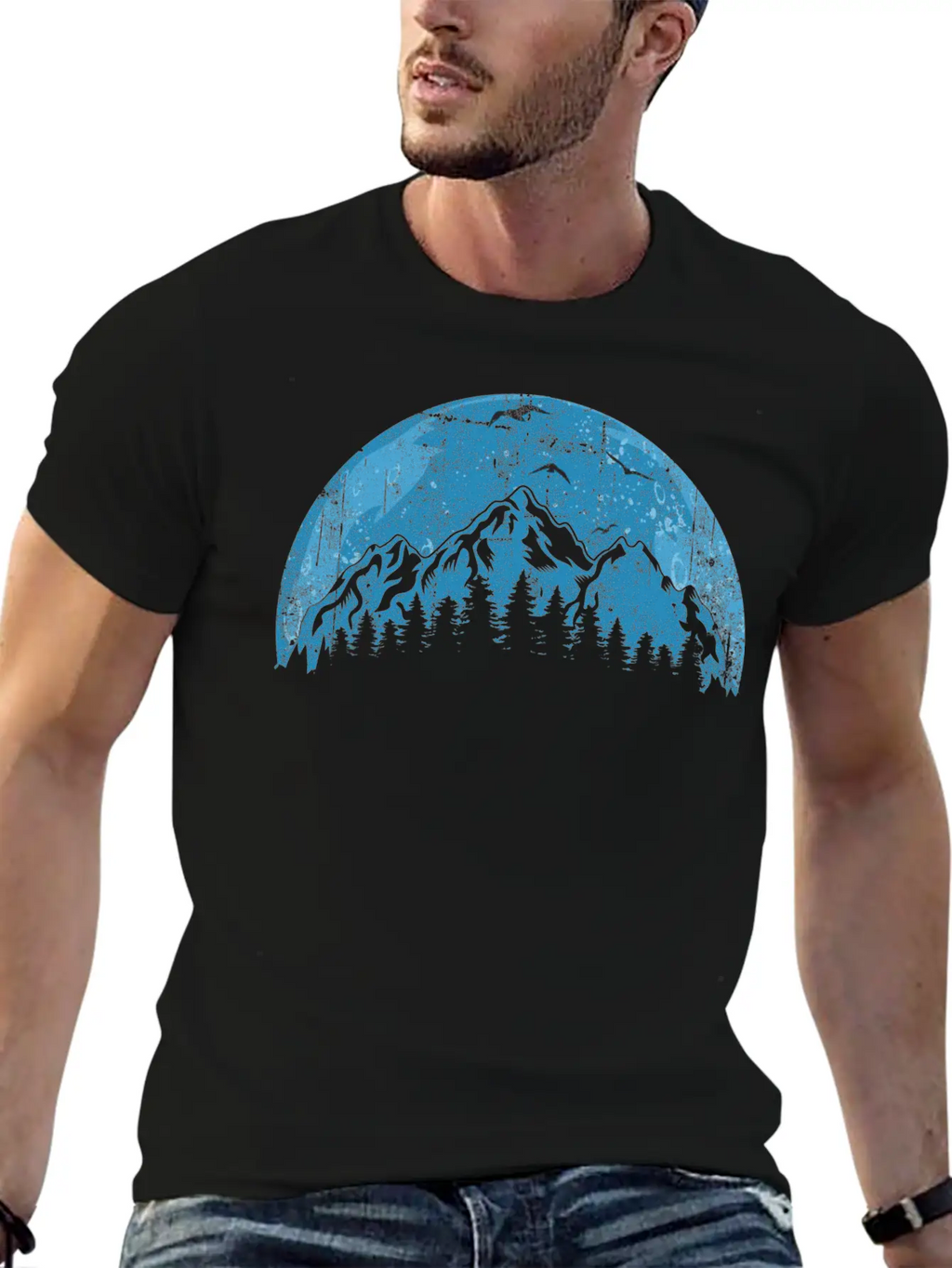 Mountain And Forest Unisex Short Sleeve Soft Cotton T-Shirt – Casual Everyday Wear