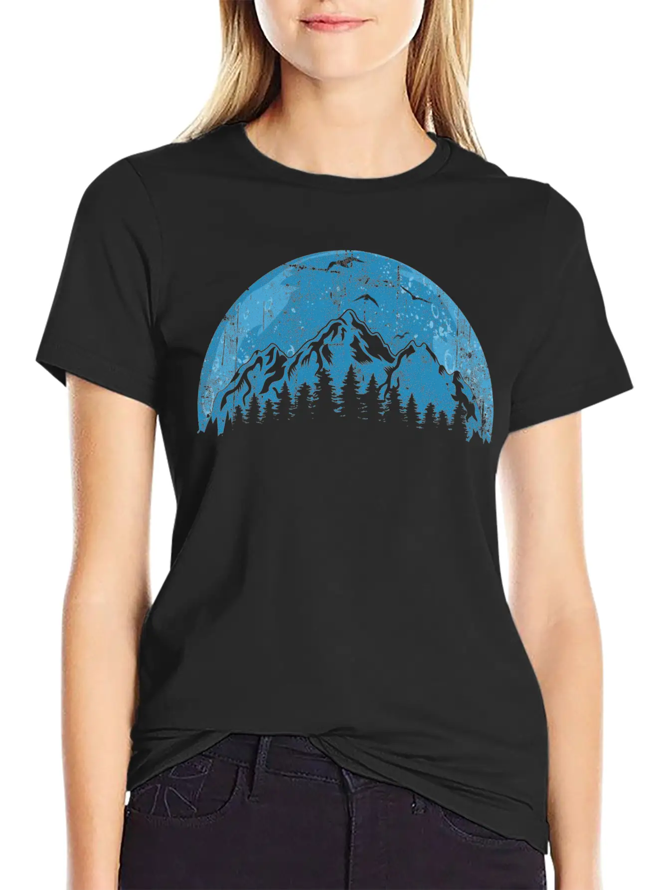 Mountain And Forest Unisex Short Sleeve Soft Cotton T-Shirt – Casual Everyday Wear