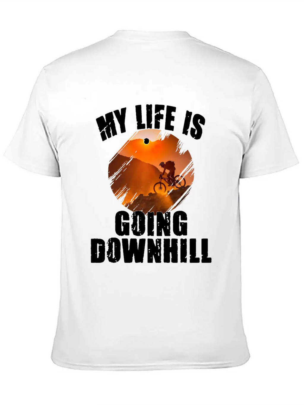 Mountain Bike Racing Down Mountain Stylish Everyday T-Shirt – Unisex Basic Cotton Tee