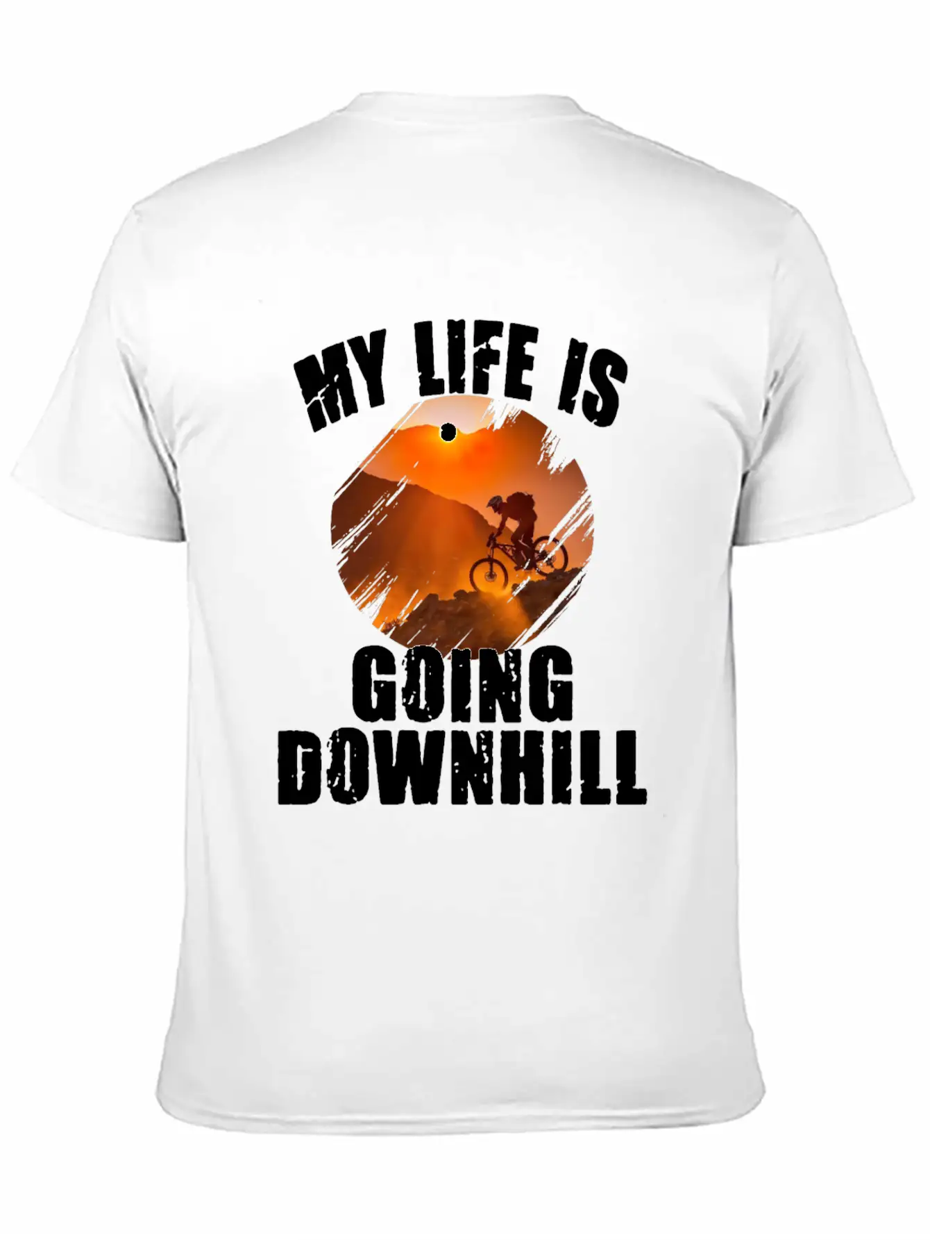 Mountain Bike Racing Down Mountain Stylish Everyday T-Shirt – Unisex Basic Cotton Tee