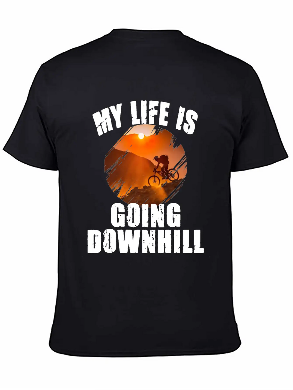 Mountain Bike Racing Down Mountain Stylish Everyday T-Shirt – Unisex Basic Cotton Tee