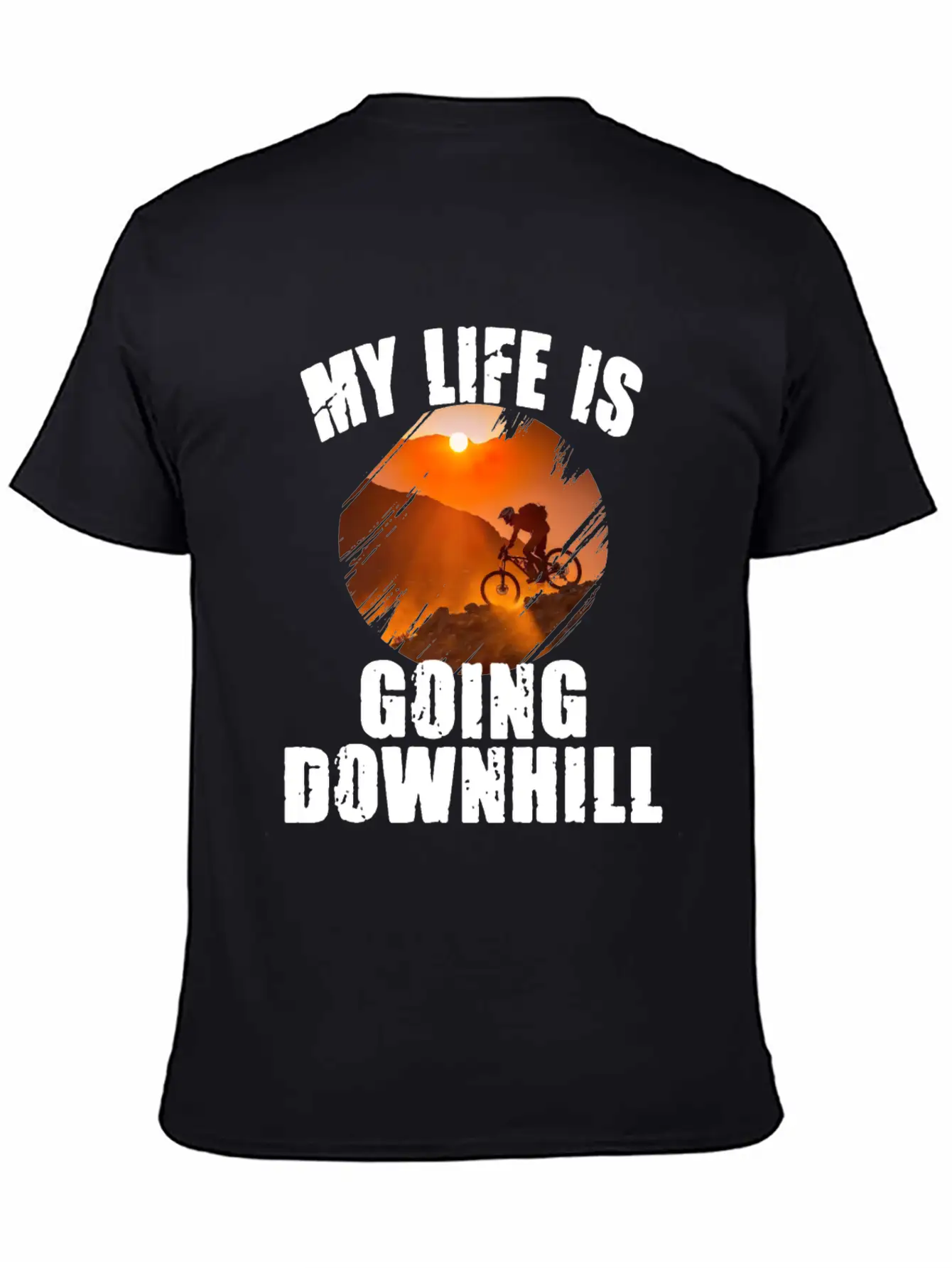 Mountain Bike Racing Down Mountain Stylish Everyday T-Shirt – Unisex Basic Cotton Tee
