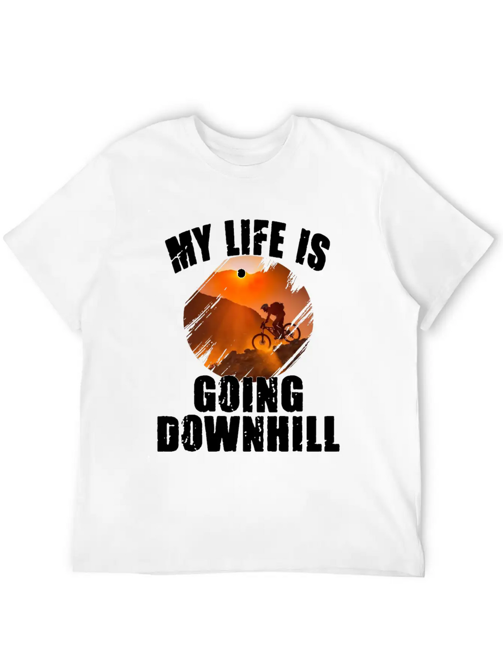 Mountain Bike Racing Down Mountain Stylish Everyday T-Shirt – Unisex Basic Cotton Tee