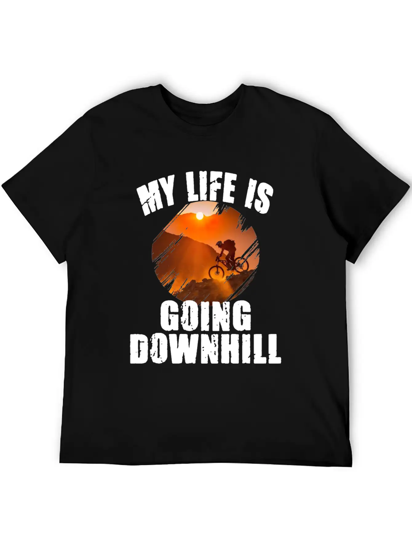 Mountain Bike Racing Down Mountain Stylish Everyday T-Shirt – Unisex Basic Cotton Tee