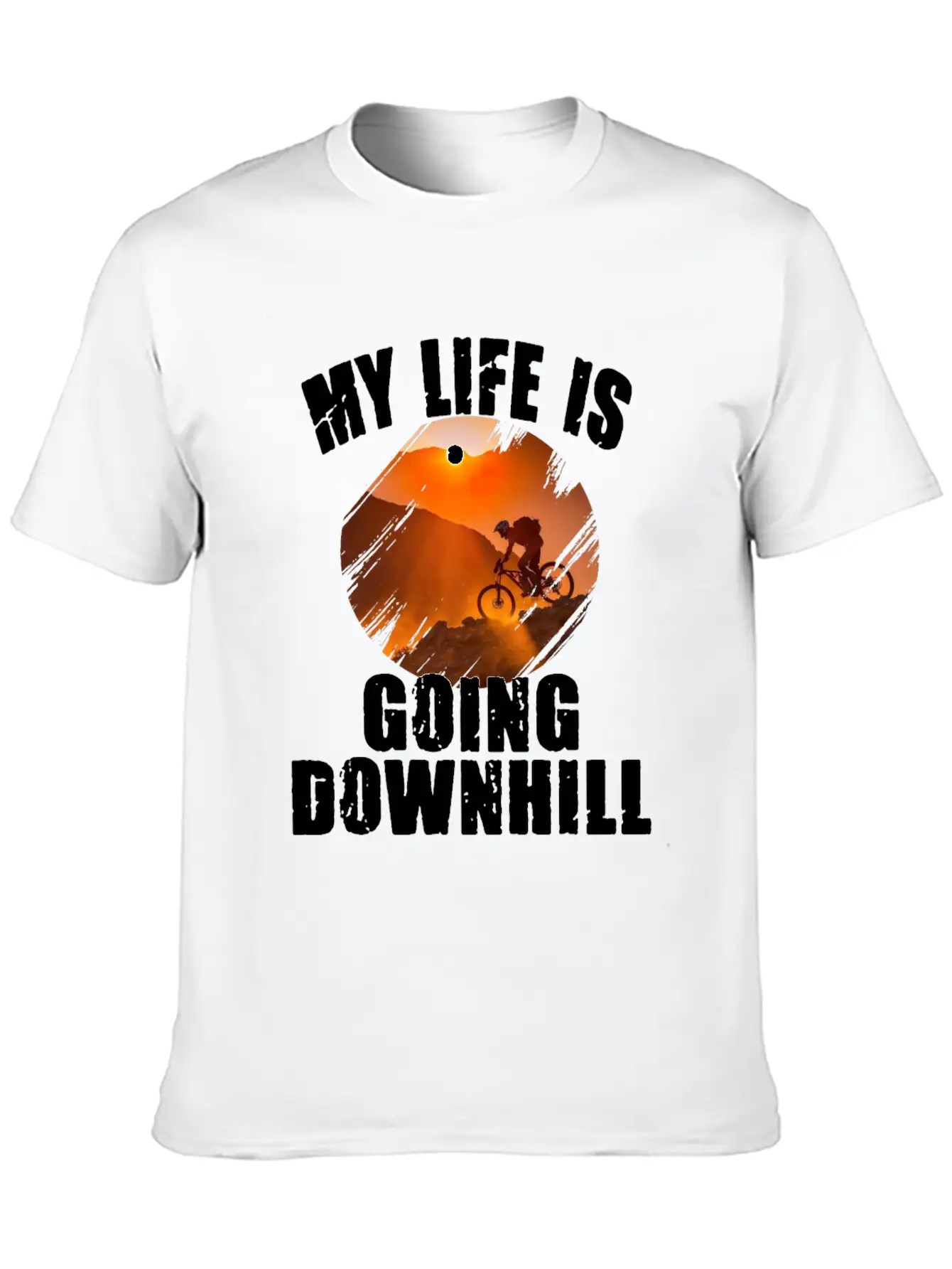 Mountain Bike Racing Down Mountain Stylish Everyday T-Shirt – Unisex Basic Cotton Tee